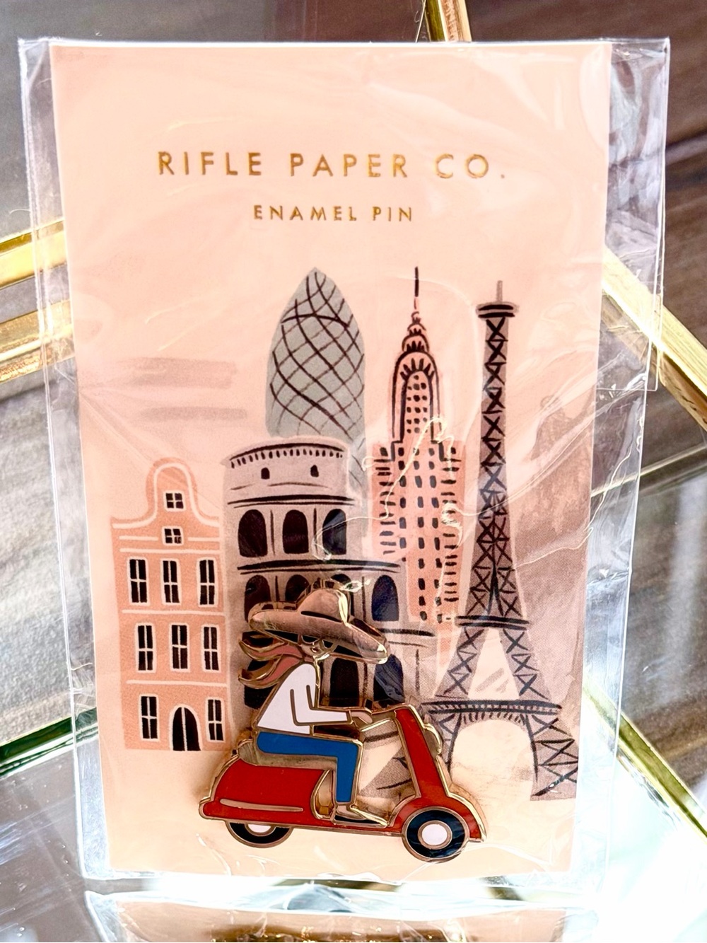 Rifle Paper Co. Special Edition Red Scooter Enamel Pin